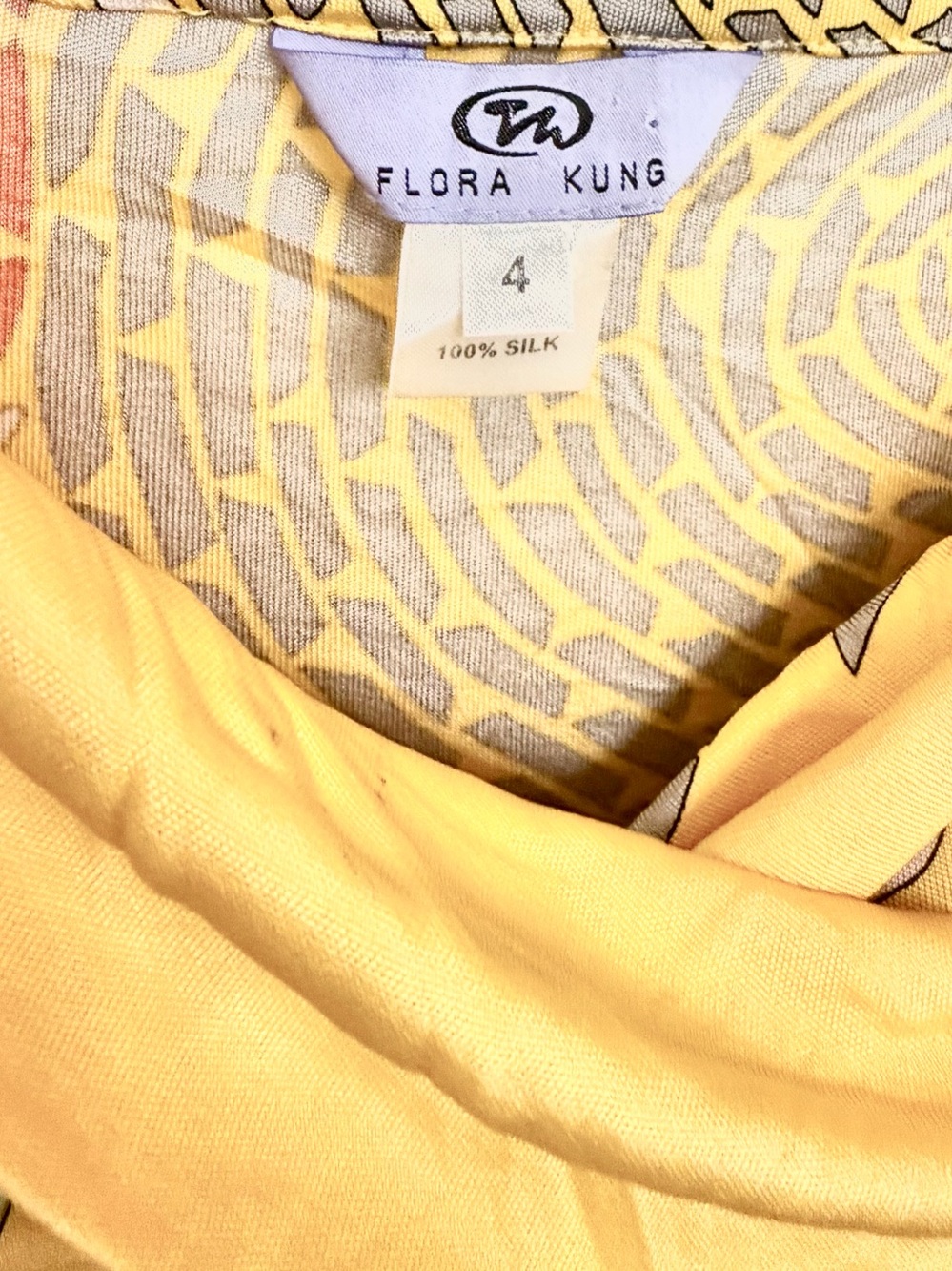 Flora Kung 100% Silk Cowl Neck Cami Top – Size 4 - Picture 3 of 4